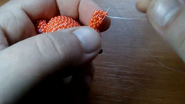 Лисичка из бисера. Часть 7. Хвостик. Амигуруми из бисера.