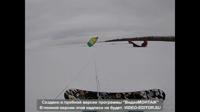 Кайт в Башкирии. Второй раз на сноуборде с кайтом #кайт#сноуборд#kite#snowkite#snowboard#kiting