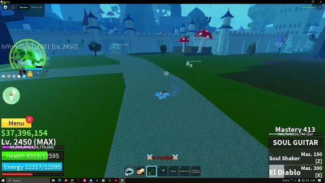 Highlight 30M Best One Shoot Combo Dough V2 + Sharkman + Spikey Trident (Blox Fruits Bounty Hunting