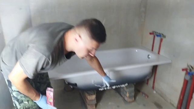 Как установить ванну самому?. Установка ванны, кладка с кирпичей.