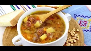 Гороховый суп с копчеными ребрышками. Суп гороховый с копченостями. Вкусный дома.