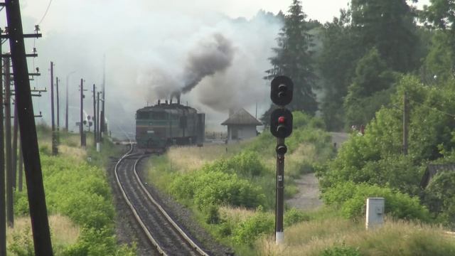 СИЛА 10Д100  2ТЭ10М-3210 2ТЭ10УT-0029.Скоростной поезд и отправка грузов со станции Букачовце.10D10