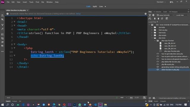 PHP strlen() Function for PHP Beginners | PHP Tips & Tricks | PHP Web & Video Tutorials | eWaySol