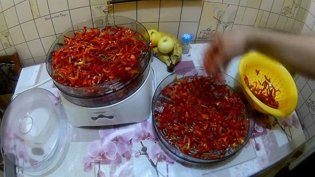 Заготовка болгарского перца, сушка болгарского перца в сушилке (зелмер)