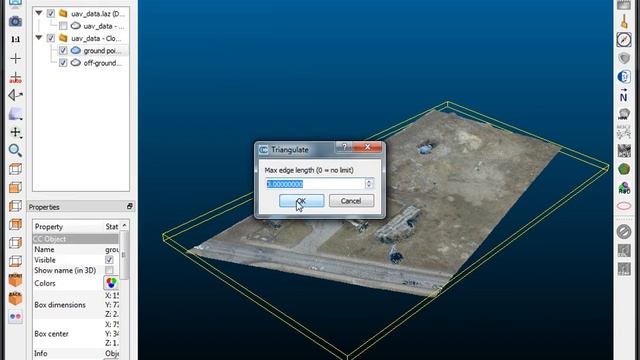 Cloud Compare Ground Classification on UAV point cloud