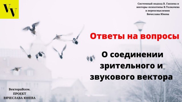 О соединении зрительного и звукового вектора. ВектораВсем. Проект Вячеслава Юнева