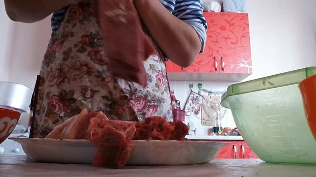 Как засолить мясо(конину)свой рецепт,очень простой и вкусный.
