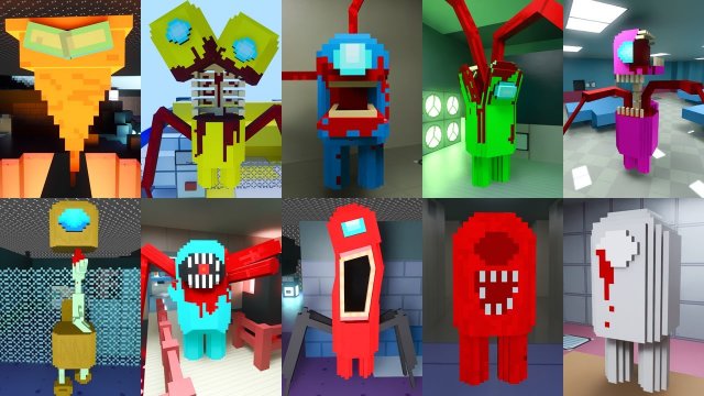 Мод на все виды монстров  АМОНГ АС ЕХЕ в МАЙНКРАФТ! AMONG US.EXE MINECRAFT