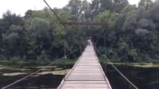 Курская область река Сейм. Подвесной мост, СОТ "Сорокино"