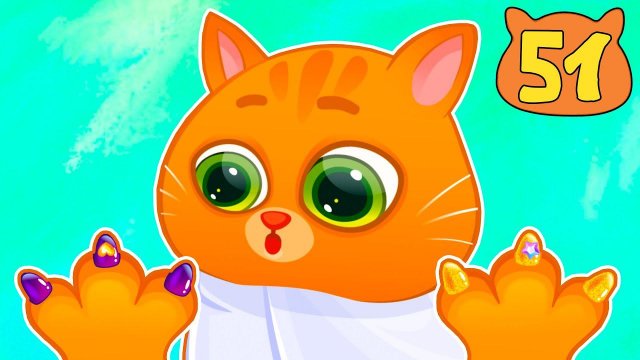 Суровый КОТИК БУБУ №51. Маникюр для котика. Мультик ИГРА про котят на канале Хвостик ТВ
