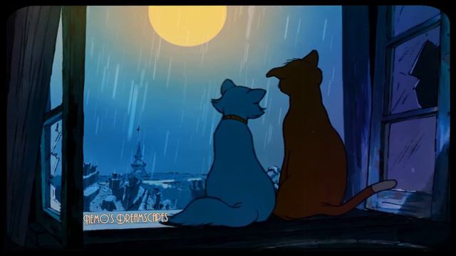 Oldies playing in another room and it's raining (City night Ambience Paris, open window 3 HOURS ASM