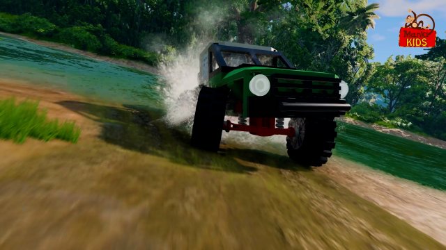 Мультик про Машинки - Лего машинки преодолевают бездорожье, грязь и воду. МанкиМульт