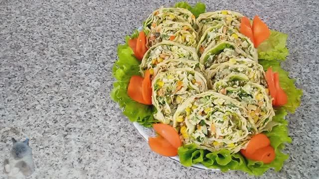 Рулеты из лаваша.