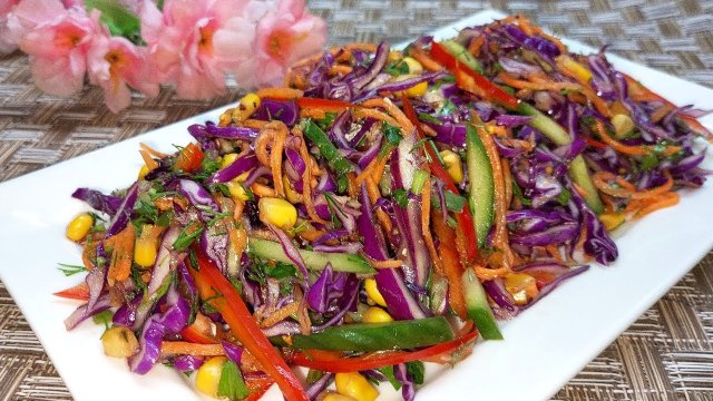 Вкуснейший Салат из Красной Капусты украсит ваш Праздничный Стол ! Простой и Полезный