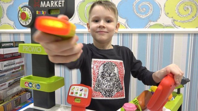 Супермаркет для детей - Макс играет в детский игрушечный магазин