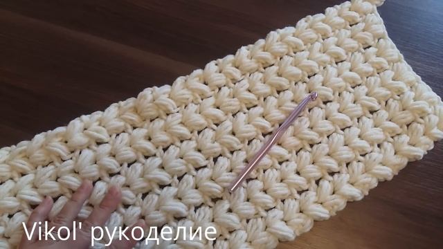Вяжем крючком шарф снуд воздушными столбиками