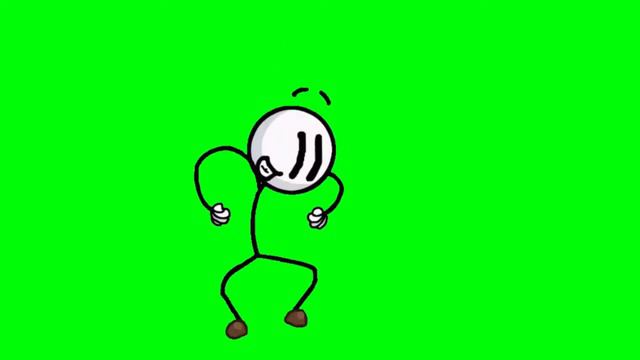 Henry Stickman танцует один на зелёном экране 2 часа