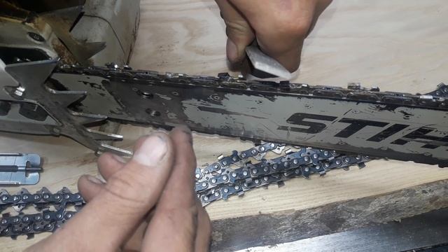 Суперзаточка цепи для продольного пиления и заточка цепи для бензопилы напильником.