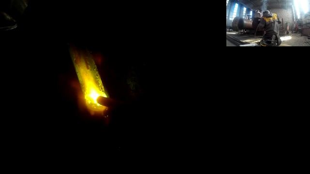 Сварка облицовочного шва, труба Ф530 мм..