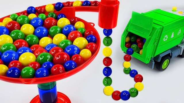Гонка Marble Run ☆ HABA Slope и ретро-грузовик Makita, удлиненная версия мусоровоза