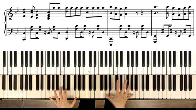 Дискотека Авария - Новогодняя piano cover с нотами