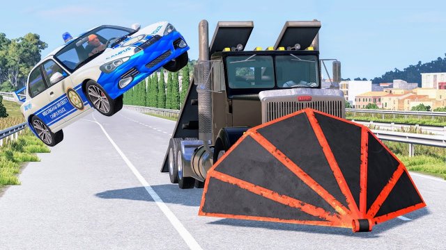 Сумасшедшие полицейские погони #151 - Автокатастрофы за рулем BeamNG