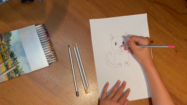 Как нарисовать котенка карандашом ребенку | Легкий поэтапный урок рисования для детей 3 4 и 5 лет