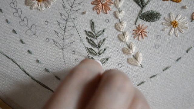 Embroidery pattern Heart, embroidery for beginners. Floral embroidery. Вышивка гладью Сердце.