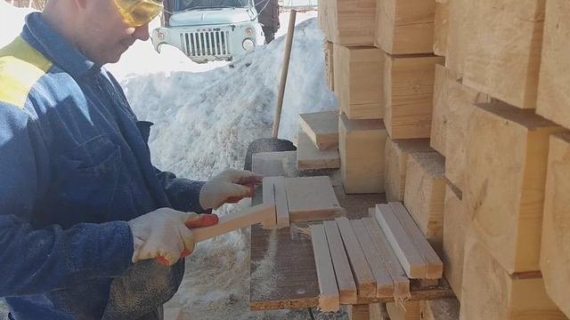 Изготовление нагелей(шкантов) для бруса