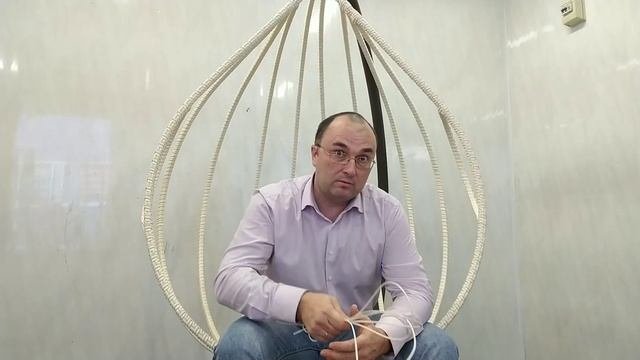 Часть 2.Плетение подвесного кресла кокона своими руками искусственным ротангом.
