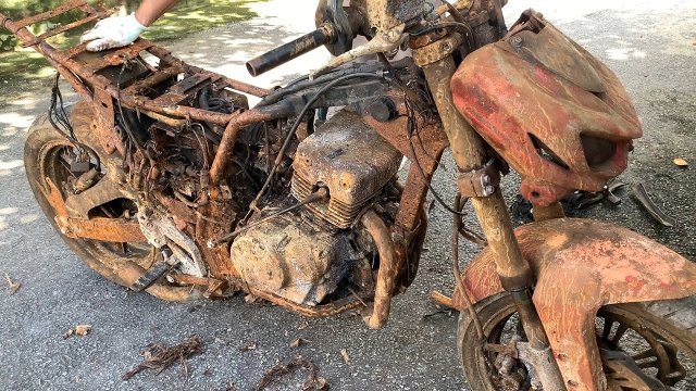 Полное восстановление старых мотоциклов кавасаки | Восстановленный двухтактный двигатель Rebel