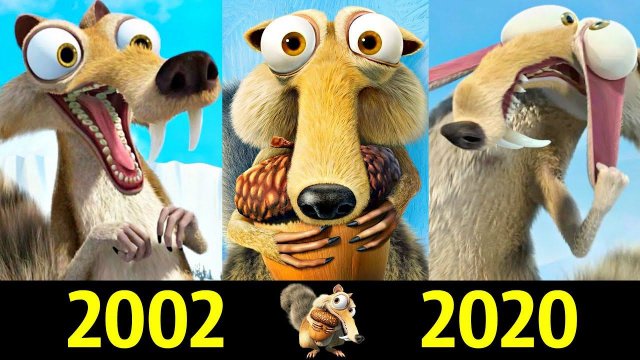 Скрэт - Эволюция (2002 - 2020) ! Все Появления Саблезубой Белки !
