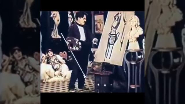 Чарли Чаплин «Лицо на полу бара»1914 г. (Face on The Barroom Floor - Charlie Chaplin) Color Version.