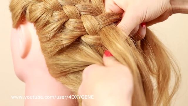 Плетение косичек. Коса из 4 прядей. How to make 4 strand braid
