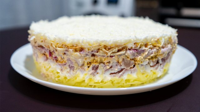 Салат с копченой курицей и сыром | Салат Невеста с курицей