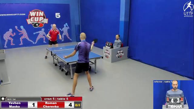 03:15 Масько Евгений 0-3 Черевко Роман  cтол 5 ЮГ-6 08.04.22