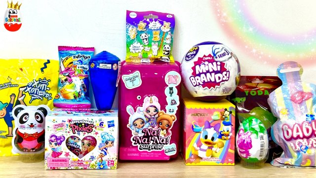 СЮРПРИЗ MIX! Na Na Na Surprise, MINI BRANDS 3, Disney MICKEY and Friends, Kinder Surprise unboxing