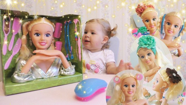 ✿ Делаем прически и макияж кукле, меряем украшения Hairstyle and makeup doll