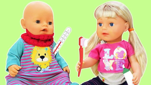 Видео игры для девочек – Ухаживаем за куклой Беби Бон и сестричкой! Весёлые игры доктор с Baby Born