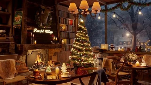 Christmas Jazz Music - Cozy Coffee Shop Ambience - Christmas is Coming