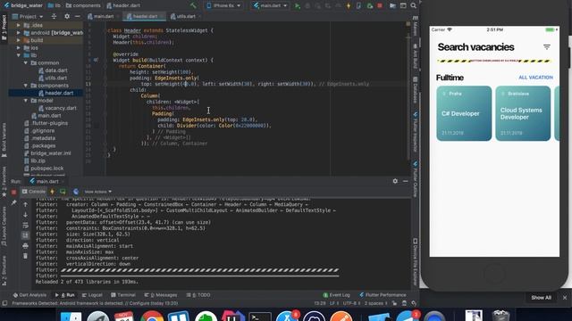 Speed Coding in Flutter. Recruitment agency App