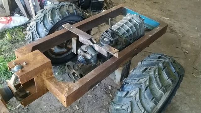 установка коробки и двигателя на минитрактор - переломка.