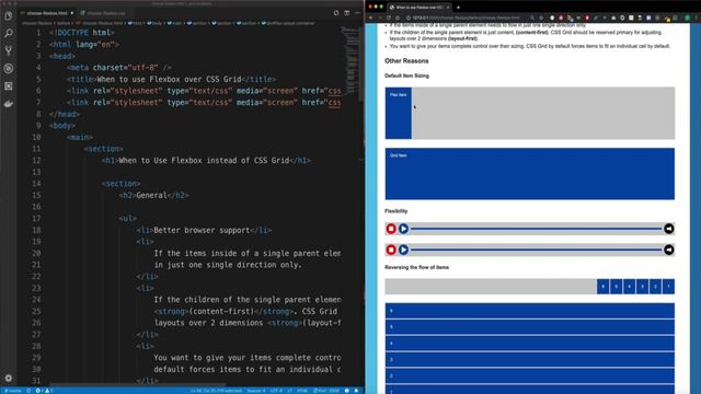 76 When to use Flexbox over CSS Grid