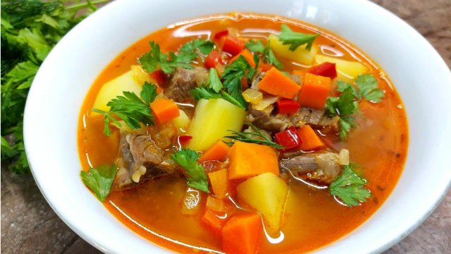 Простой суп из говядины с овощами. Пальчики оближешь! Вкусный ужин или обед