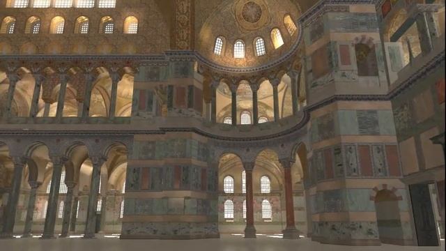 Реконструкция интерьера собора Св. Софии в Константинополе