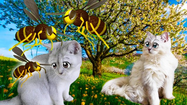 ОПАСНОСТЬ!!! Весна!!! Атакуют ОСЫ – МУТАНТЫ!!! У Кошек Начались ГЛЮКИ!