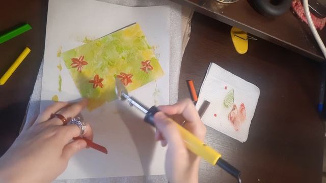 Рисую цветочный букет горячим воском и каутерием, энкаустика #цветы #букет #арт #рисование #рисую