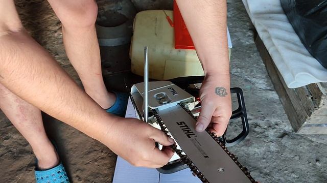 Бензопила STIHL MS 180 перший пуск і обкатка.