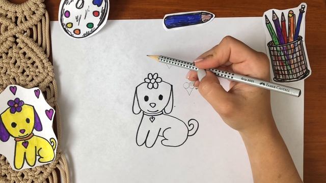 Как нарисовать щенка ?/ Поэтапный урок рисования для детей 5-8 лет