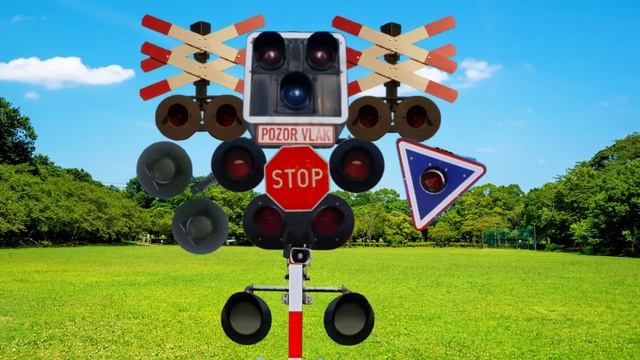 【踏切アニメ】みんなで合体してカンカンしたいふみきりたち♪ RailroadCrossing 列車 線路 train 電車